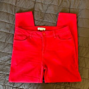 Red Skinny Ankle Jeans Size 12